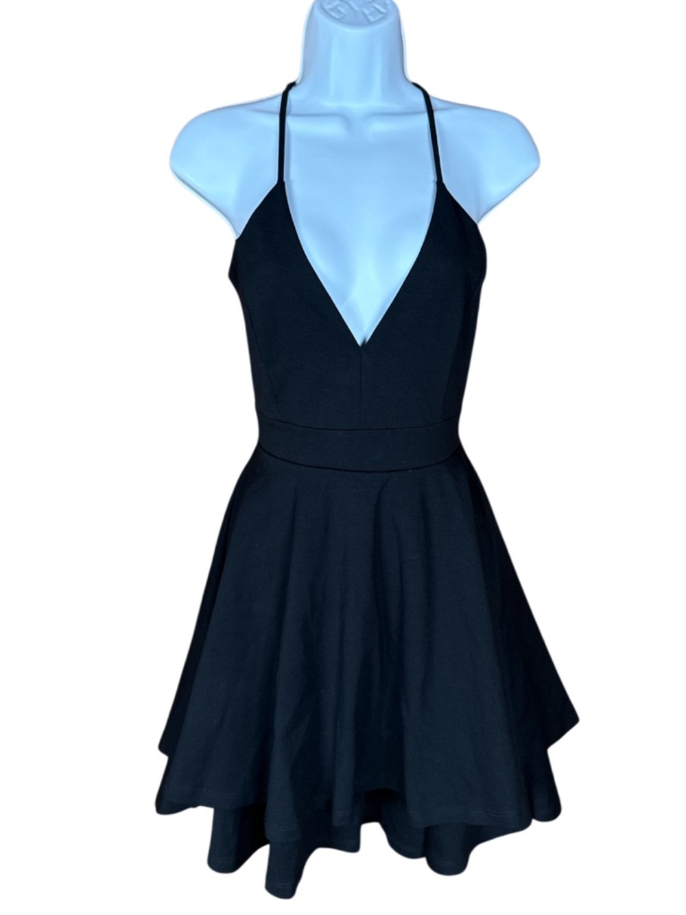 NWT Dainty Hooligan Zip up Lace Back Halter Skater Dress Women’s Medium